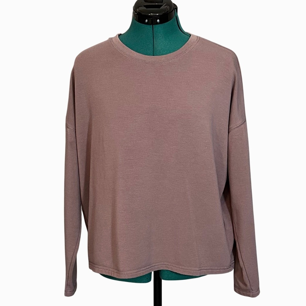 Madewell Superbrushed Easygoing Sweatshirt Fig Relaxed Boxy Sweatshirt S MC193